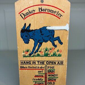 Vintage Barometer Silly Kitsch Donkey Tail Sign Made In Japan